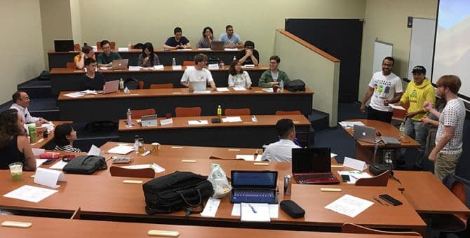 Snapshot of Junichi's classroom at Doshisha Business School